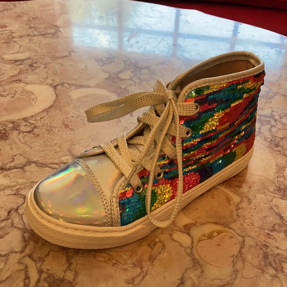 Girls Palace all color high top shoes, size 1 - Picture 2 of 5